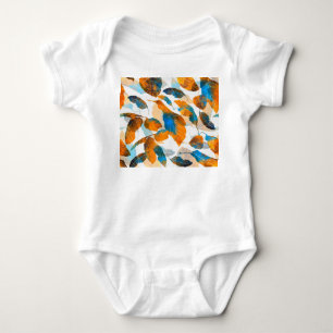 Silhouette leaves: watercolor, digital seamless pa baby bodysuit