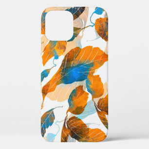 Silhouette leaves: watercolor, digital seamless pa iPhone 12 case