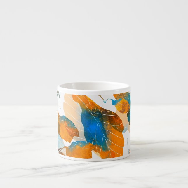 Silhouette leaves: watercolor, digital seamless pa espresso cup (Front)