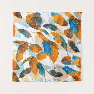 Silhouette leaves: watercolor, digital seamless pa tapestry