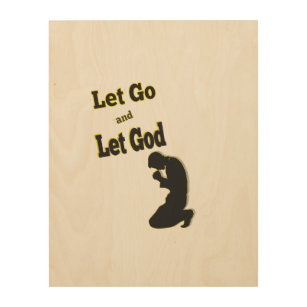 Silhouette Let Go Let God Praying Man Wood Wall Art