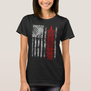 Silhouette Lightning Arrester American Flag Linema T-Shirt