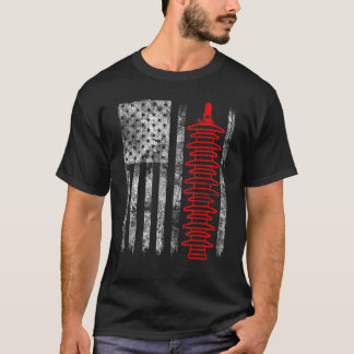 Silhouette Lightning Arrester American Flag Linema T-Shirt