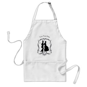 Silhouette Man Woman Formal Attire Personalised Standard Apron