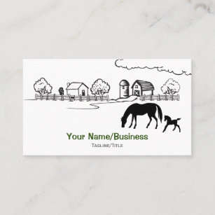 Silhouette Mare and Foal Country Farm Horse Business Card