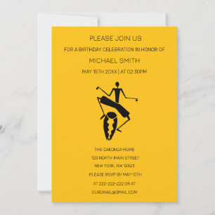 Silhouette Master Drummer Birthday  Invitation