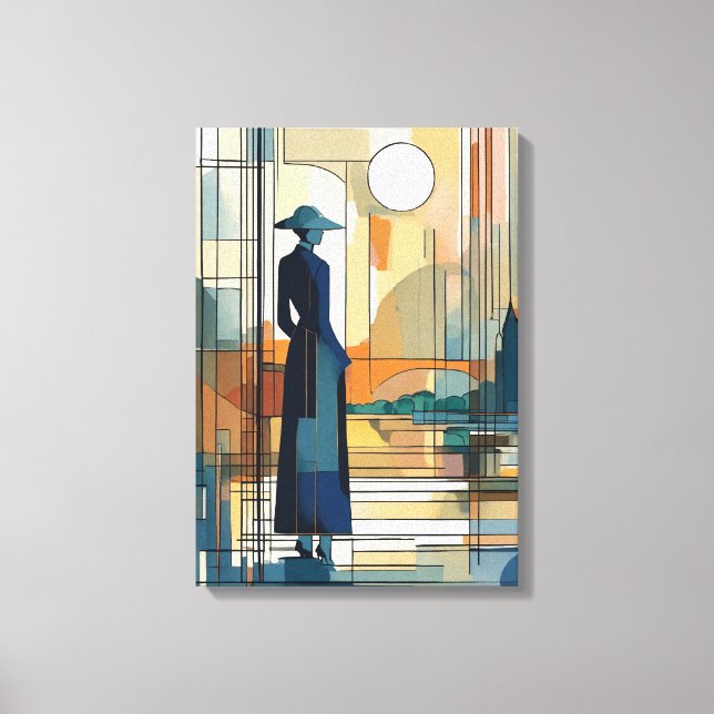 Silhouette Modern Colourful Wrapped Art Canvas Pri (Front)
