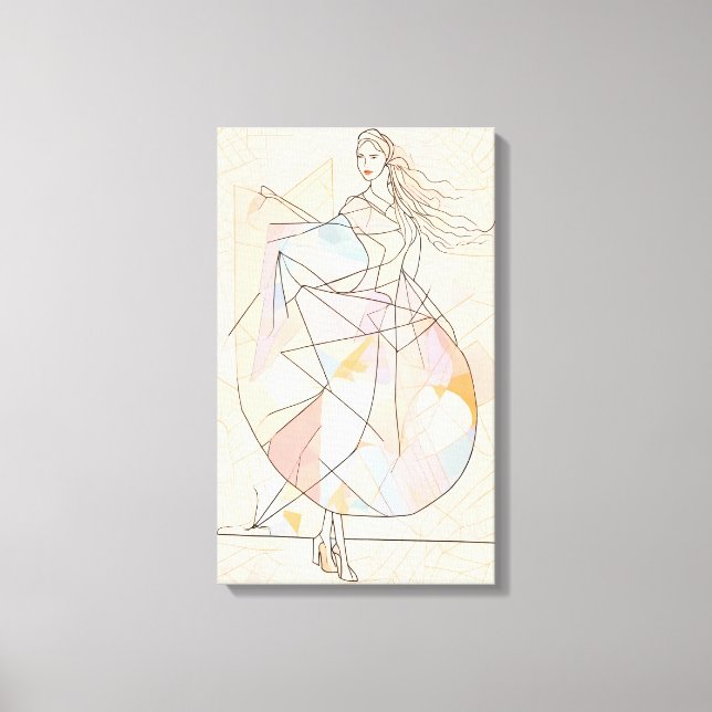 Silhouette Modern Colourful Wrapped Art Canvas Pri (Front)