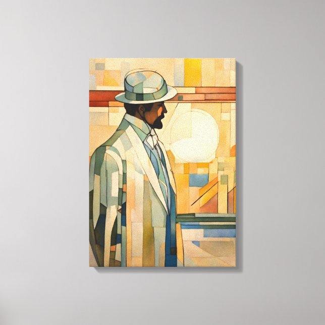 Silhouette Modern Colourful Wrapped Art Canvas Pri (Front)