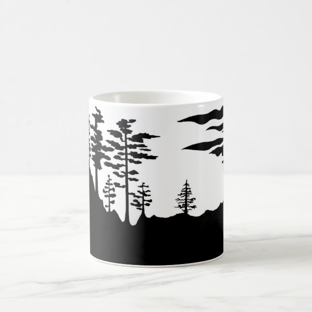 Silhouette Monochrome landscape Coffee Mug (Center)