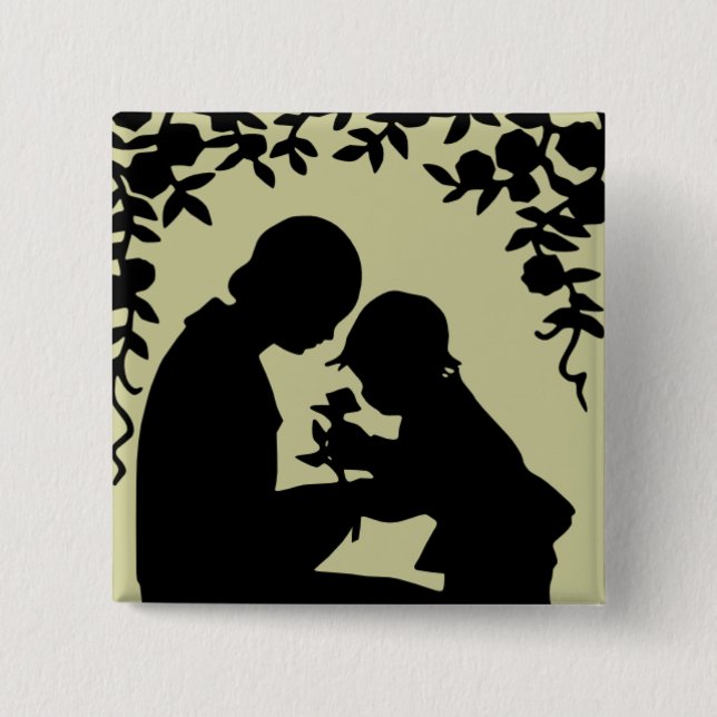 Silhouette Mother & Child Button (Front)