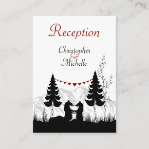 Silhouette Mountain Bears Wedding Reception Cards