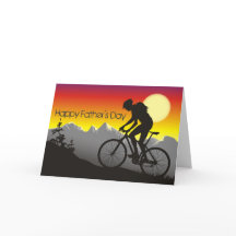 Silhouette Mountain Bike Happy Father's Day