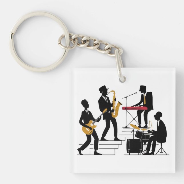 Silhouette Music Band Key Ring (Front)