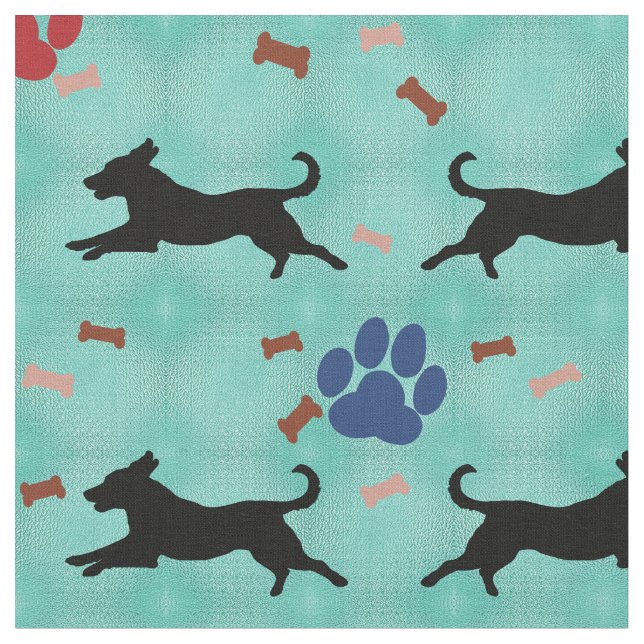 Silhouette Mutts Fabric (Close Up)