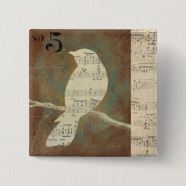 Silhouette of a Bird 15 Cm Square Badge (Front)