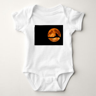 Silhouette of a Black Cat in a Tree Baby Bodysuit