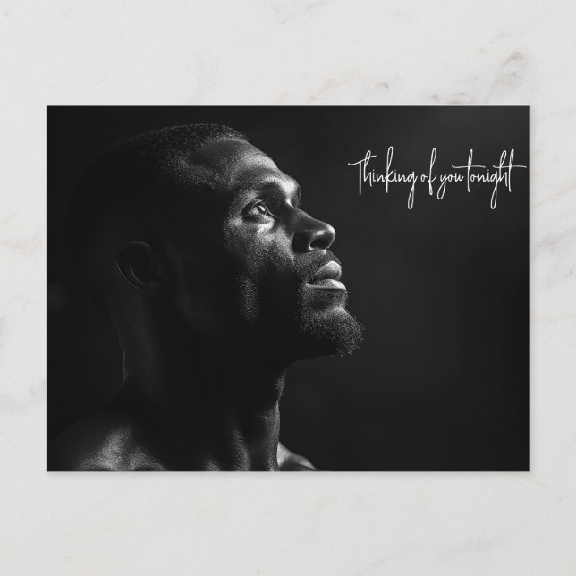 Silhouette of a black man's face B&W photo  Postcard (Front)