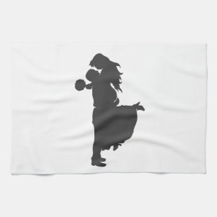 Silhouette of a couple tea towel