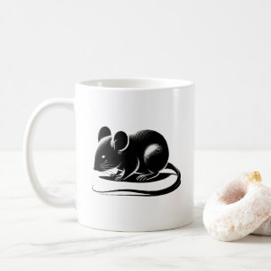 Silhouette of a curious rat. coffee mug