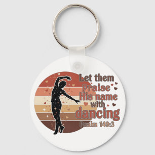 Silhouette of a dancer - Psalm based design Key Ring