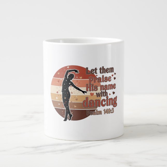 Silhouette of a dancer - Psalm based design Large Coffee Mug (Front)