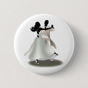 Silhouette of a Dancing Couple 6 Cm Round Badge