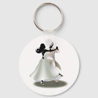 Silhouette of a Dancing Couple Key Ring