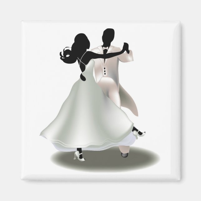 Silhouette of a Dancing Couple Magnet (Front)