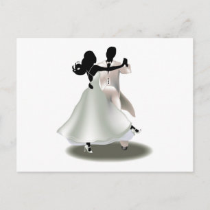 Silhouette of a Dancing Couple Postcard
