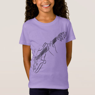 Silhouette of a guitar. Rock Guitarist. Bass.  T-Shirt
