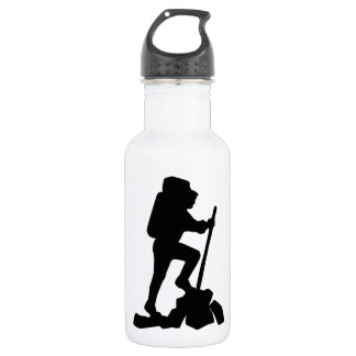 Silhouette of a Hiker Hiking Up a Mountain 532 Ml Water Bottle
