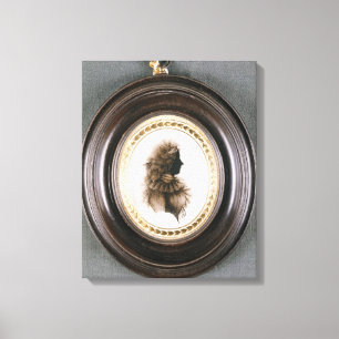 Silhouette of a lady, painted on convex glass canvas print