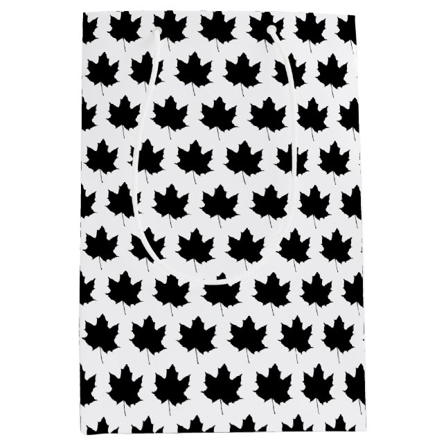 Silhouette of a maple leaf medium gift bag (Front)