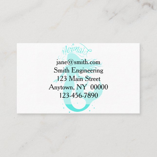 Silhouette of a mermaid - Choose background color Business Card (Front)