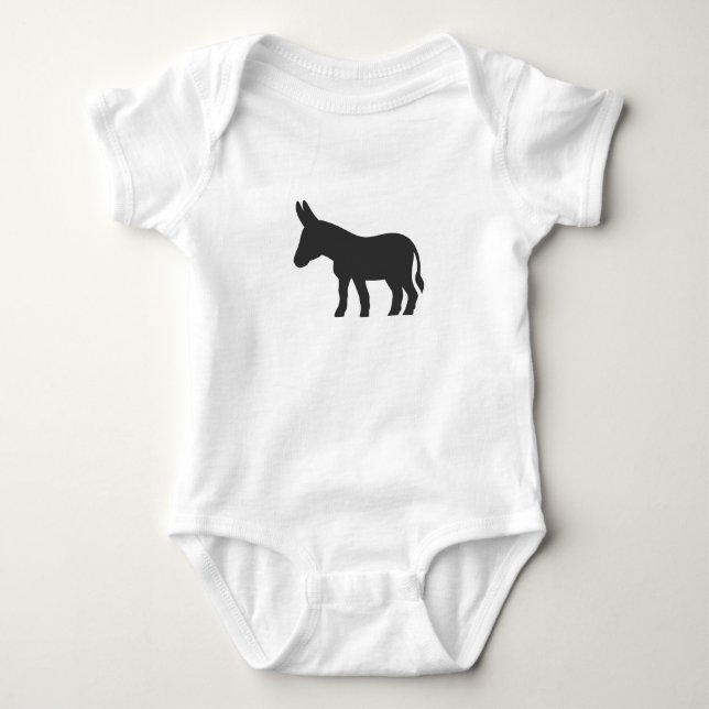 Silhouette of a mule baby bodysuit (Front)