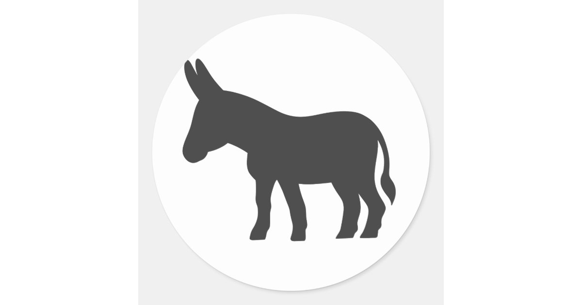 Silhouette of a mule classic round sticker Zazzle.co.uk
