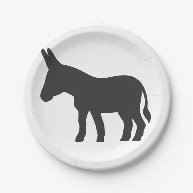 Silhouette of a mule paper plate (Front)