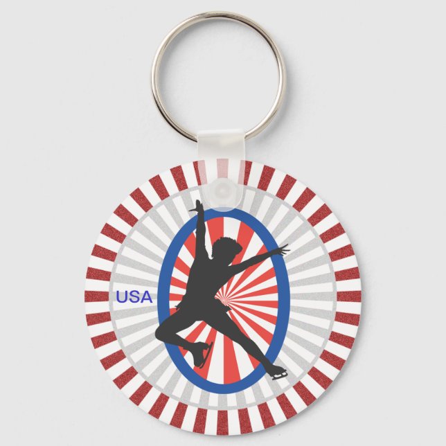 Silhouette of a Skater - Key Ring (Front)