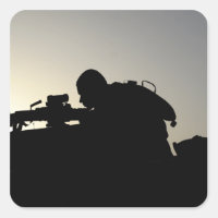 Silhouette of a Squad Automatic Weapon gunner