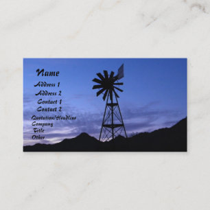 silhouette of a windmill business card