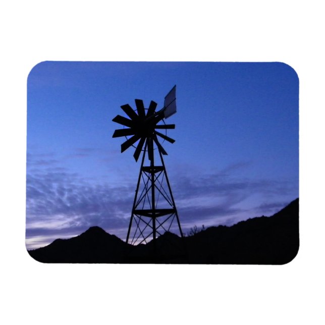 Silhouette of a windmill magnet (Horizontal)