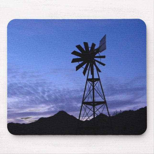 Silhouette of a windmill mouse mat (Front)