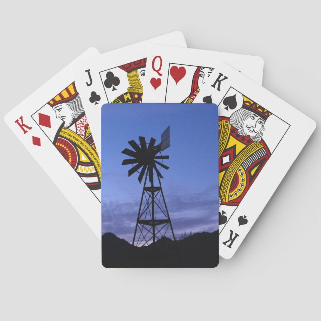 silhouette of a windmill playing cards (Back)