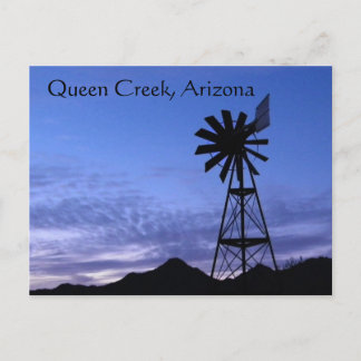 Silhouette of a windmill Queen Creek, Arizona Postcard
