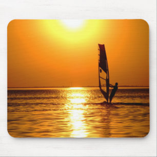 Silhouette of a windsurfer mouse mat