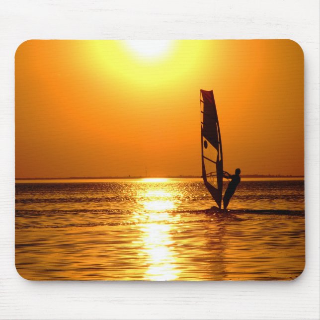 Silhouette of a windsurfer mouse mat (Front)