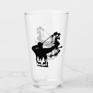 Silhouette of an Archer With Wildlife Scene Glass