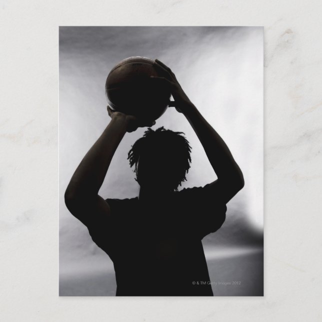 Silhouette of basketball player postcard (Front)