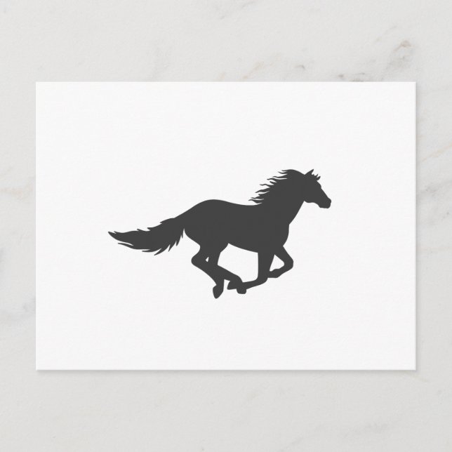 Silhouette of black running horse postcard (Front)